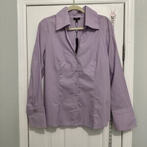 Talbots button down purple shirt size 16 XL Rhinestone Buttons New